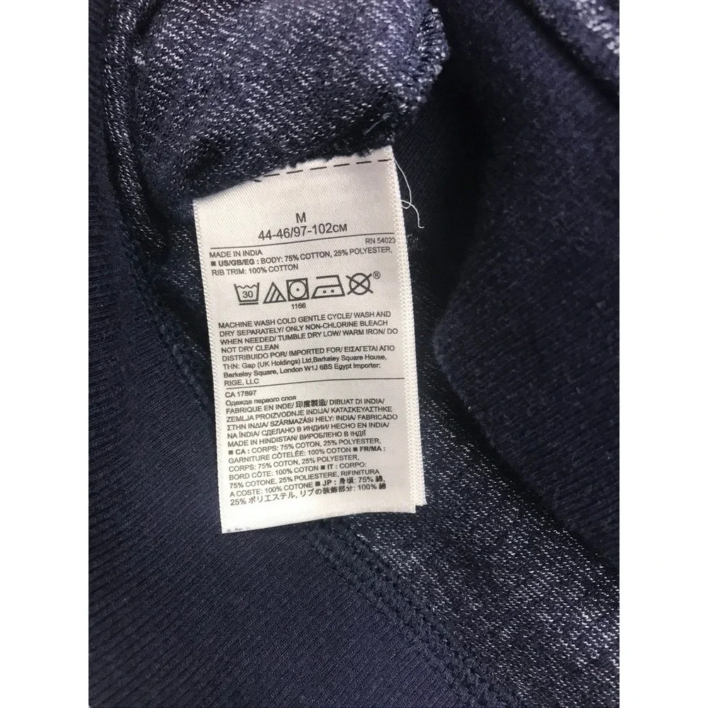 Banana‎ Republic Mens Blue Stripe Crew Neck Raglan Sleeve Pocket Sweatshirt M